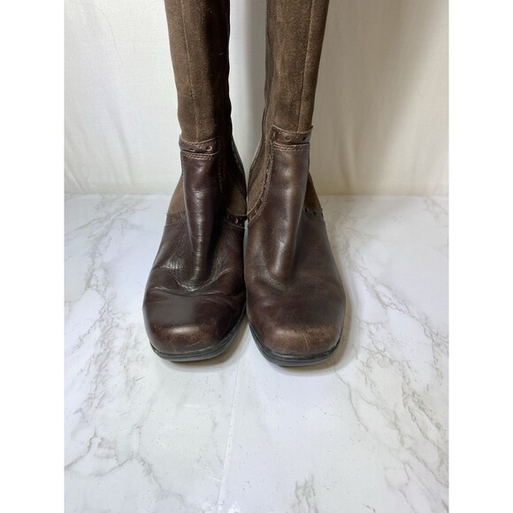 CLARKS DREAM REGAL Brown 37629 LONG BOOTS WOMENS 8.5M LEATHER ZIP SIDE SUEDE - Picture 9 of 10